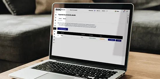 Akciók és kuponkódok a BIANO-n Alakítsd az inspirációt azonnali vásárlássá