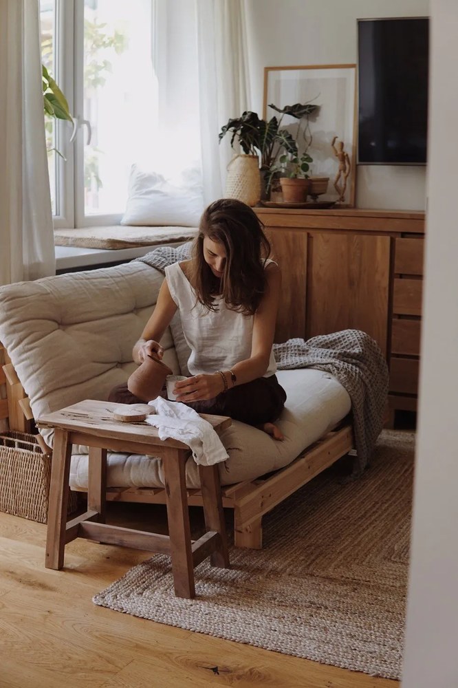 Fehér len konyharuha, 65 x 45 cm - Linen Tales