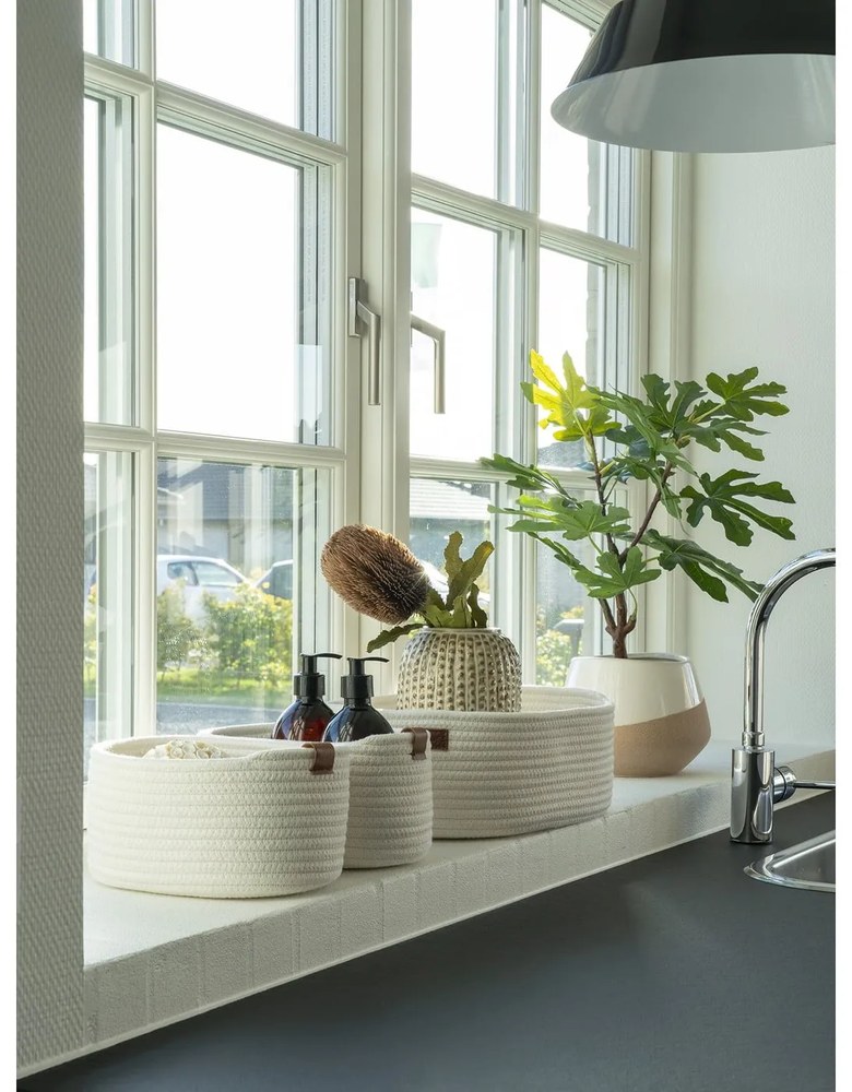 Fürdőszobai textil tárolókosár szett 3 db-os 35x25x13 cm Jarana – House Nordic