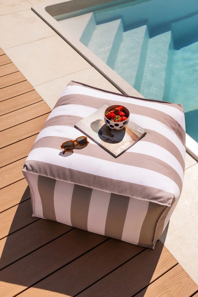 Fehér-szürke kerti babzsák – Bonami Essentials