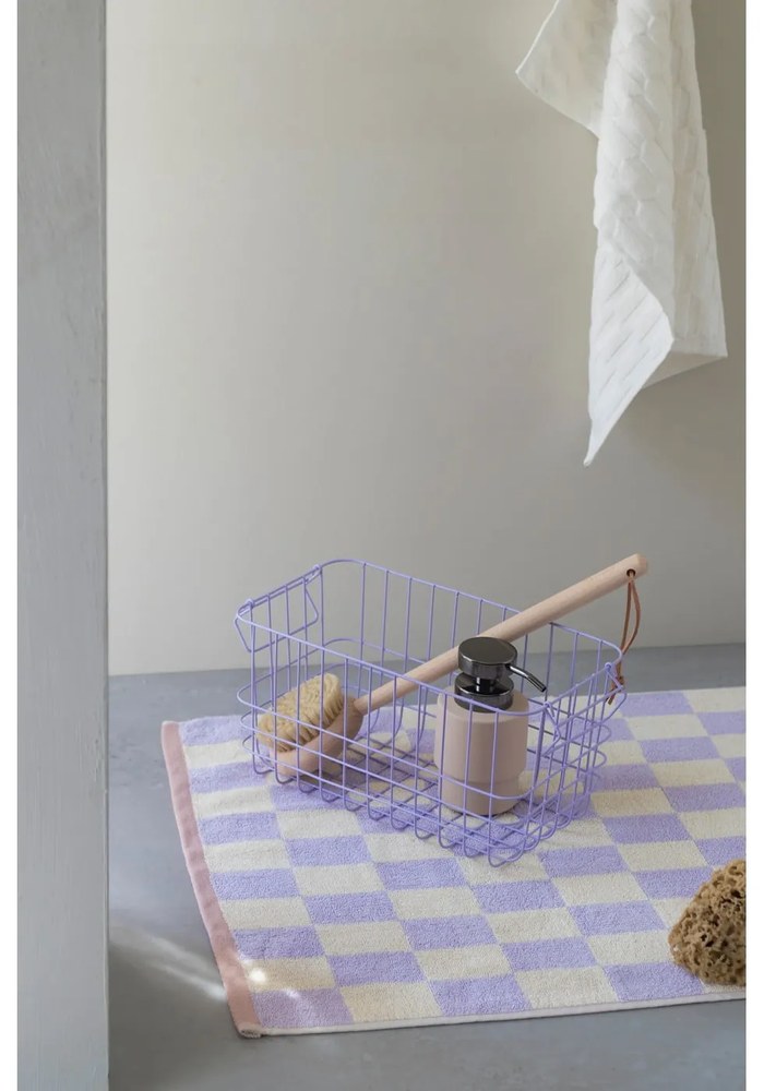 Világossárga-lila bio pamut fürdőszobai kilépő 50x80 cm Retro – Mette Ditmer Denmark