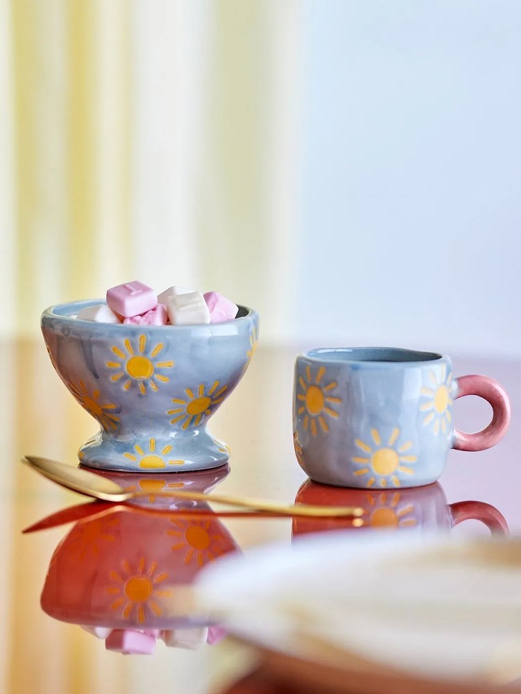 Világoskék kerámia gyerek tálka ø 9 cm Nini – Bloomingville