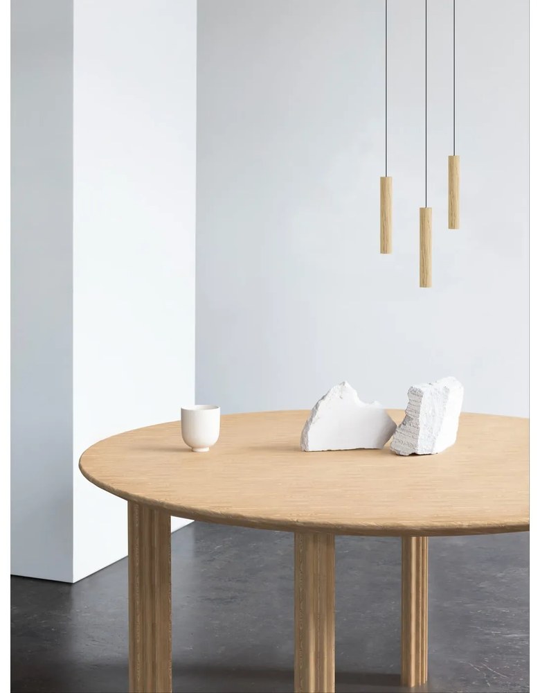 Tölgyfa LED függőlámpa fa búrával ø 3 cm Chimes – UMAGE