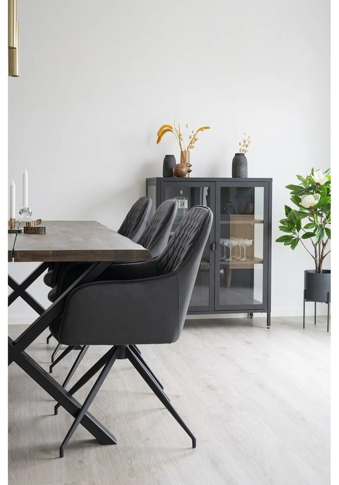 Fekete kárpitozott étkezőfotel Harbo – House Nordic