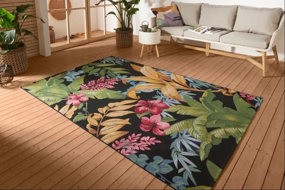 Fekete kültéri szőnyeg 160x235 cm Flair – Hanse Home