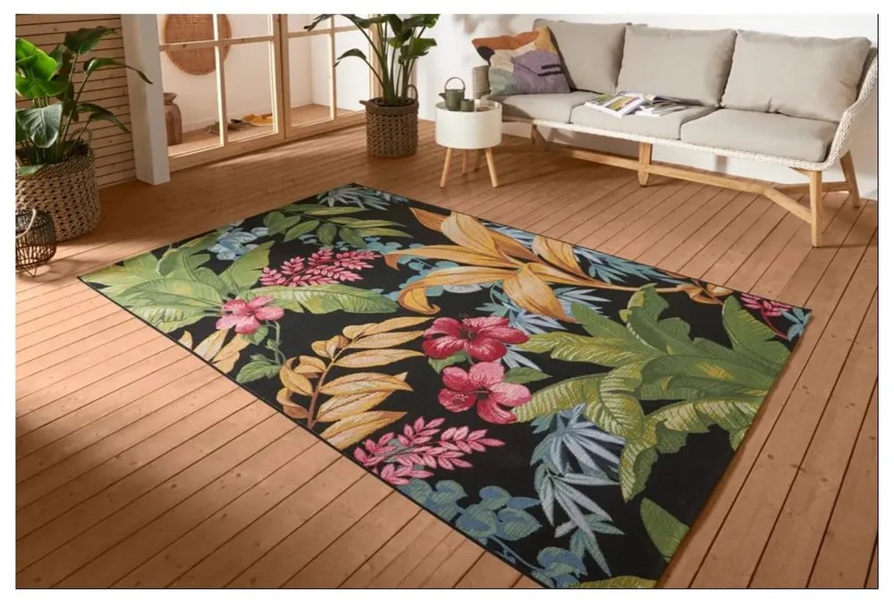 Fekete kültéri szőnyeg 160x235 cm Flair – Hanse Home