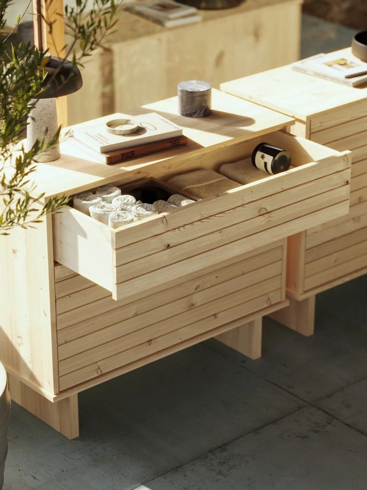 Kommo természetes komód borovi fenyőből - Karup Design