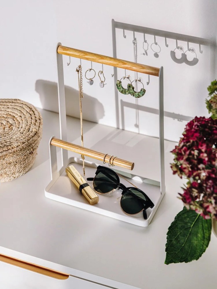 Tosca fehér multifunkciós állvány bükkfa részletekkel - YAMAZAKI