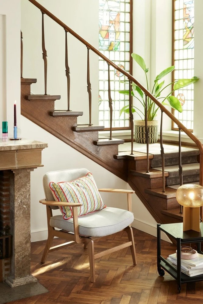 Narancssárga asztali lámpa üveg búrával (magasság 36 cm) Podium – Hübsch