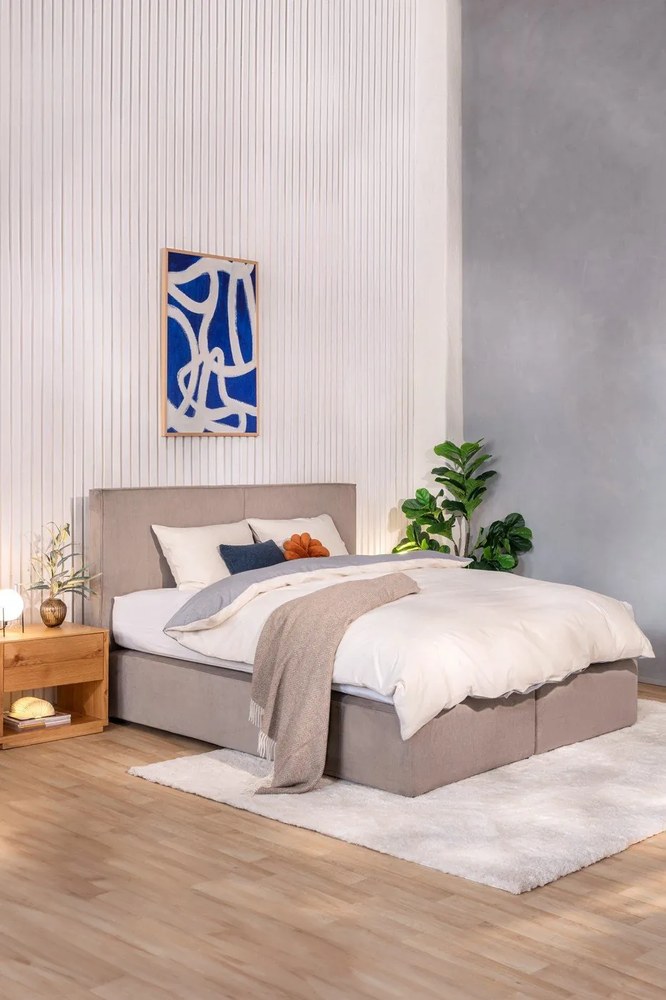 Szürkésbarna boxspring ágy 160x200 cm Olia Bold – Bonami Selection