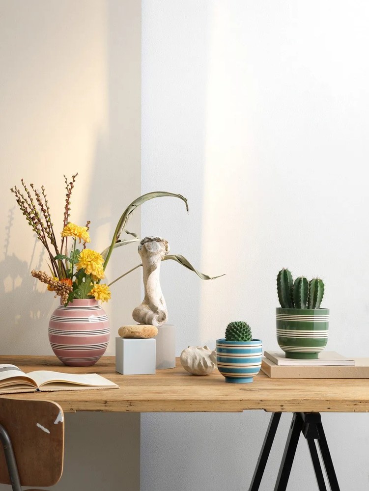 Kék-fehér kerámia virágcserép, ø 12 cm - Kähler Design