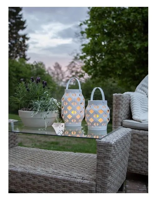 Flame Lantern fehér lámpás, magasság 23 cm - Star Trading