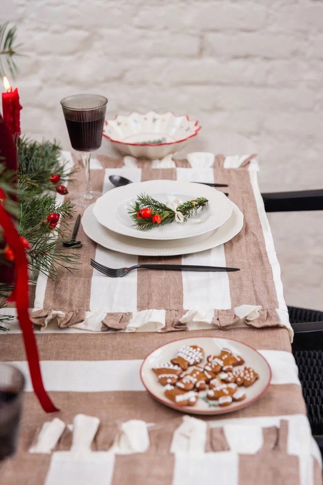 Lenkeverék asztali futó 50x150 cm Maura – Kave Home