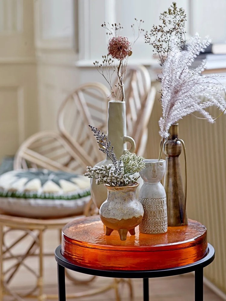 Geometric fehér agyagkerámia váza - Bloomingville