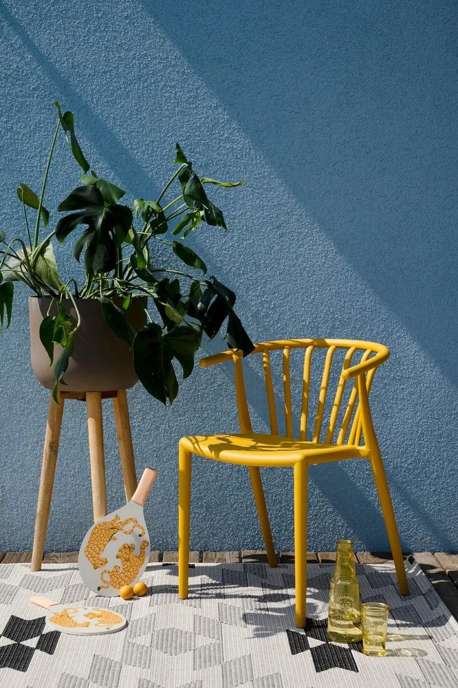 Sárga üveg kancsó pohárral, 800 ml - Dakls