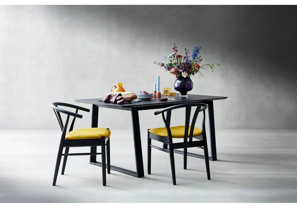 Meza fekete étkezőasztal, 165 x 90 cm - Hammel