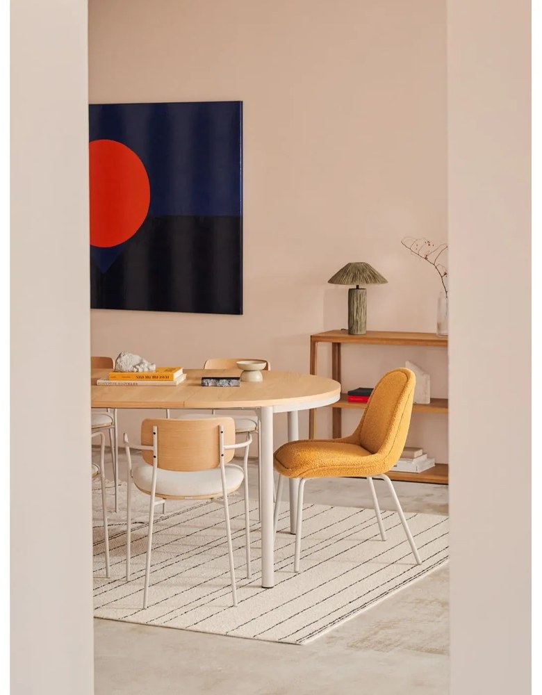 Kerek bővíthető étkezőasztal tölgyfa dekorral ø 120 cm Montuiri – Kave Home