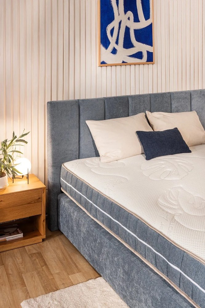 Kék boxspring ágy 180x200 cm Olia Bold Line – Bonami Selection
