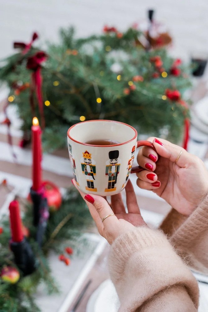 Agyagkerámia bögre szett cappucinóhoz, karácsonyi mintával, 2 db-os, 300 ml Jolly – Bloomingville