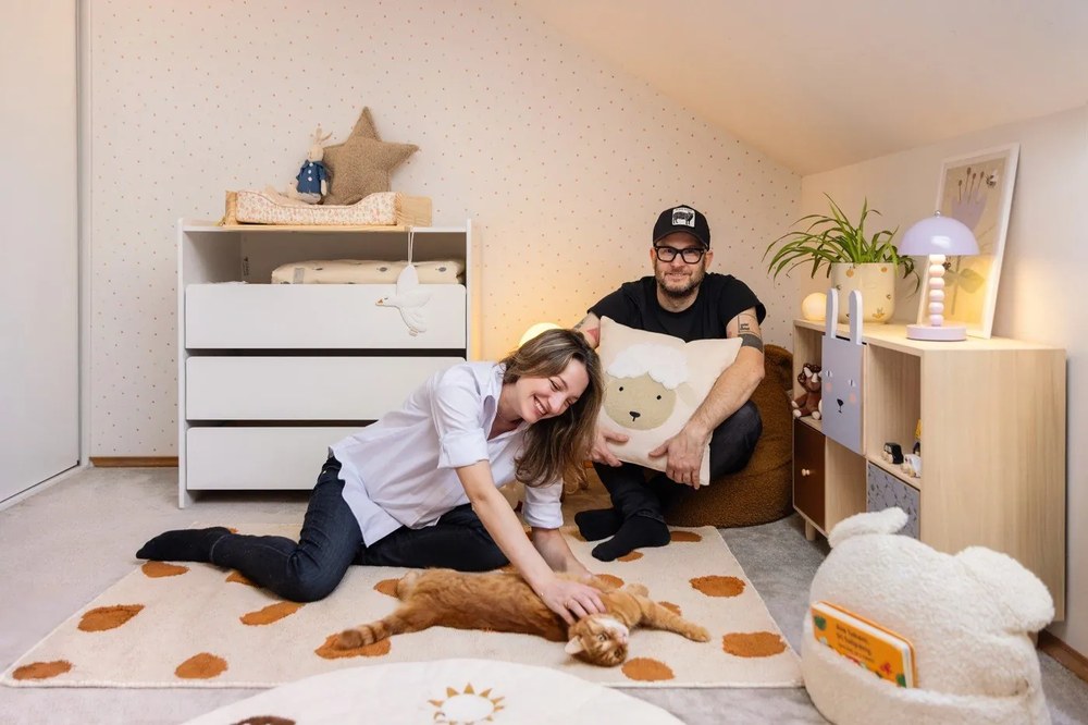 Krémszínű mosható-kézi szövésű pamut gyerek szőnyeg 90x150 cm Tandani – Kave Home