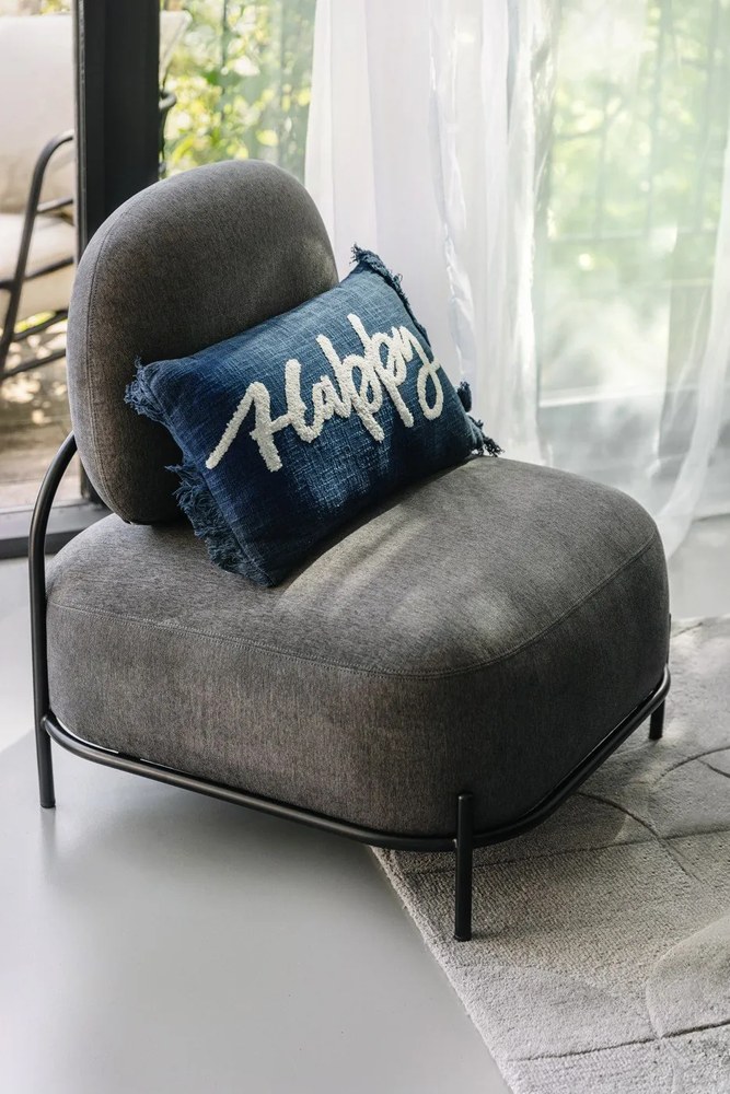 Díszpárna 50x30 cm Cotton Slub Happy - Tiseco Home Studio