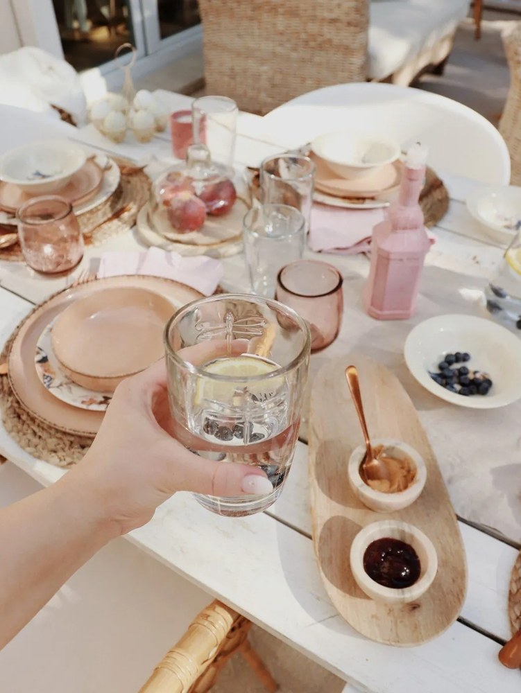 Water rózsaszín pohár újrahasznosított üvegből, 0,4 l - Ego Dekor