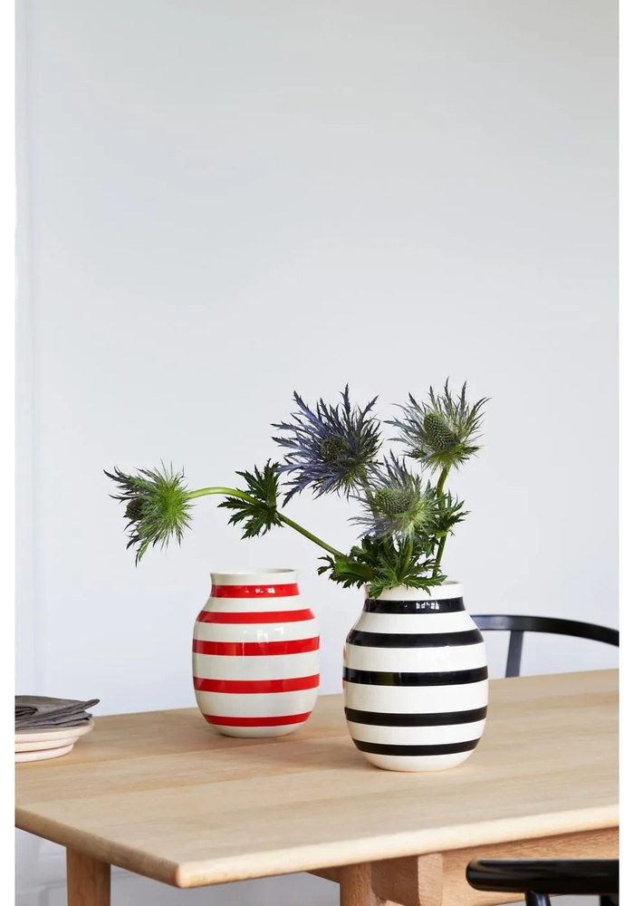 Omaggio fekete-fehér agyagkerámia váza, magasság 20 cm - Kähler Design