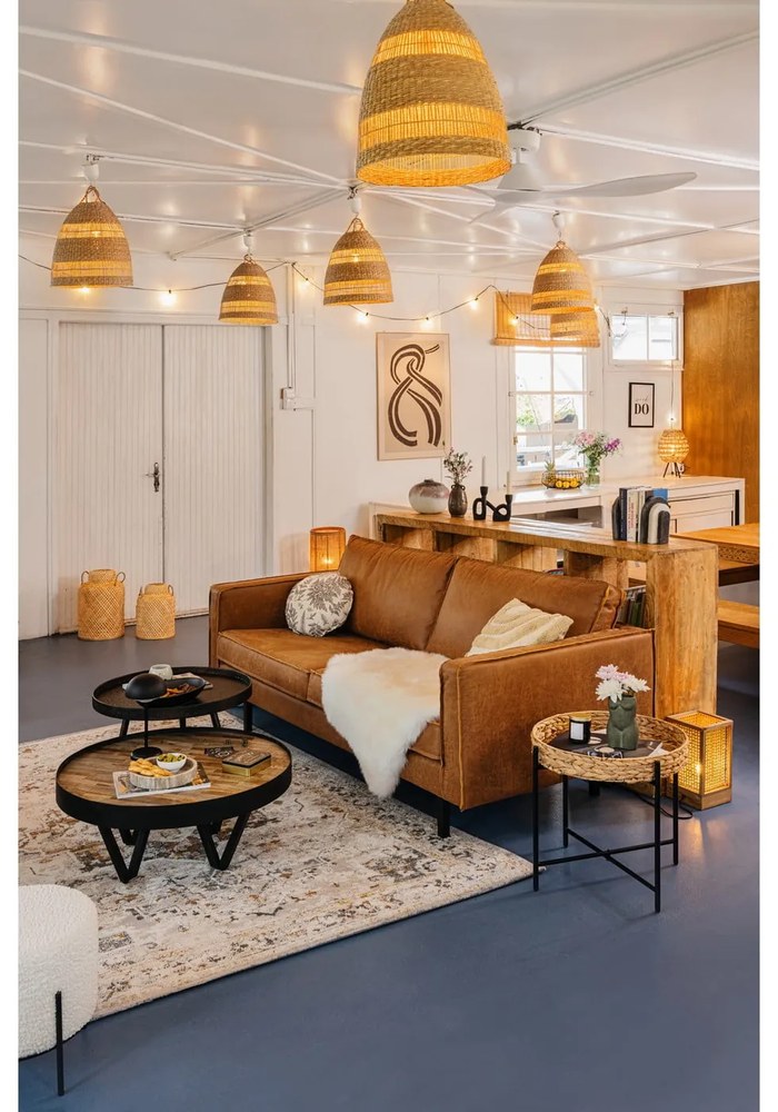 Krémszínű buklé puff Alford – House Nordic