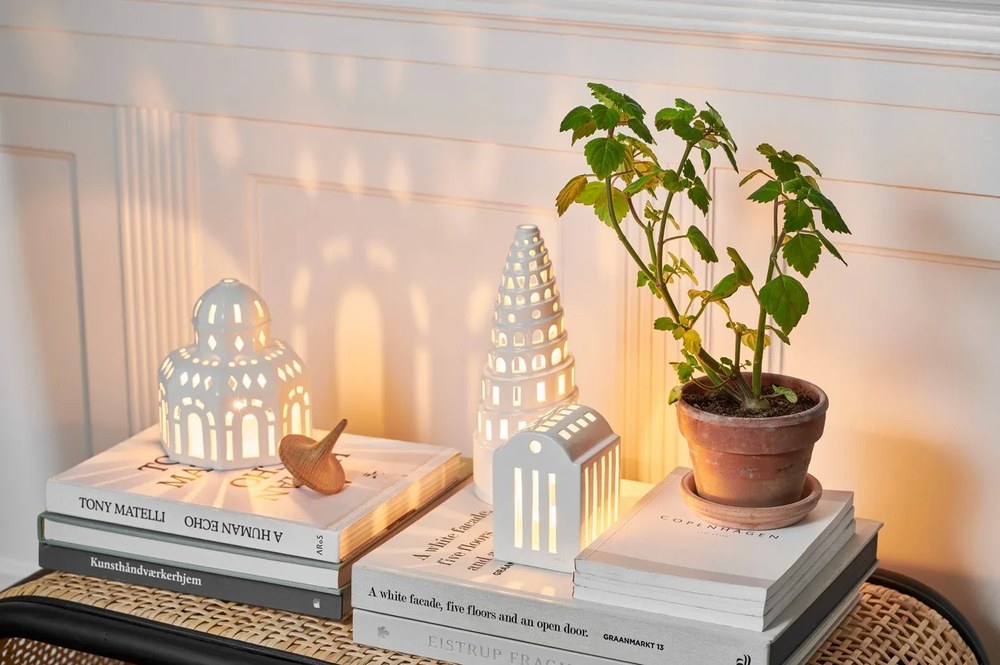 Lighthouse fehér karácsonyi kerámia gyertyatartó, ø 9 cm - Kähler Design