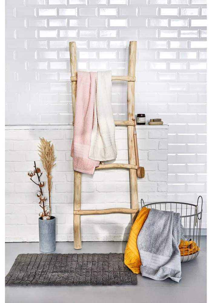 Tiles szürke pamut fürdőszobai kilépő, 80 x 50 cm - Zone