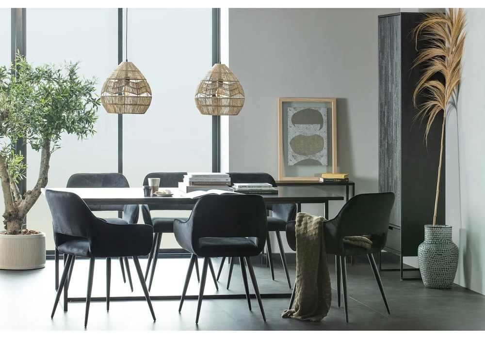 Fekete kőrisfa ruhásszekrény 60x210 cm Silas – WOOOD