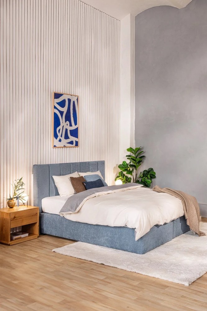 Kék boxspring ágy 180x200 cm Olia Bold Line – Bonami Selection