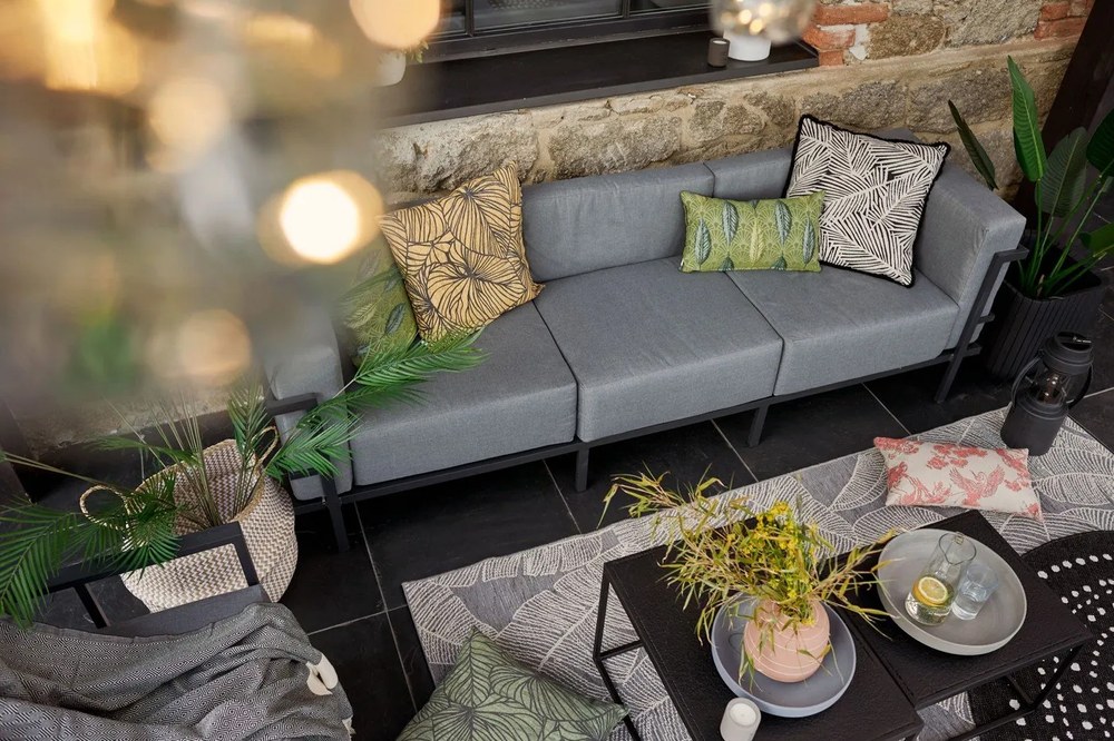 Bellisima grafitszürke háromszemélyes kerti kanapé - Bonami Selection