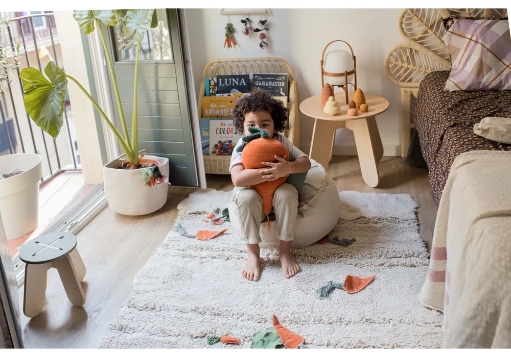 Krémszínű gyerek babzsákfotel Tic-Tac-Toe – Lorena Canals