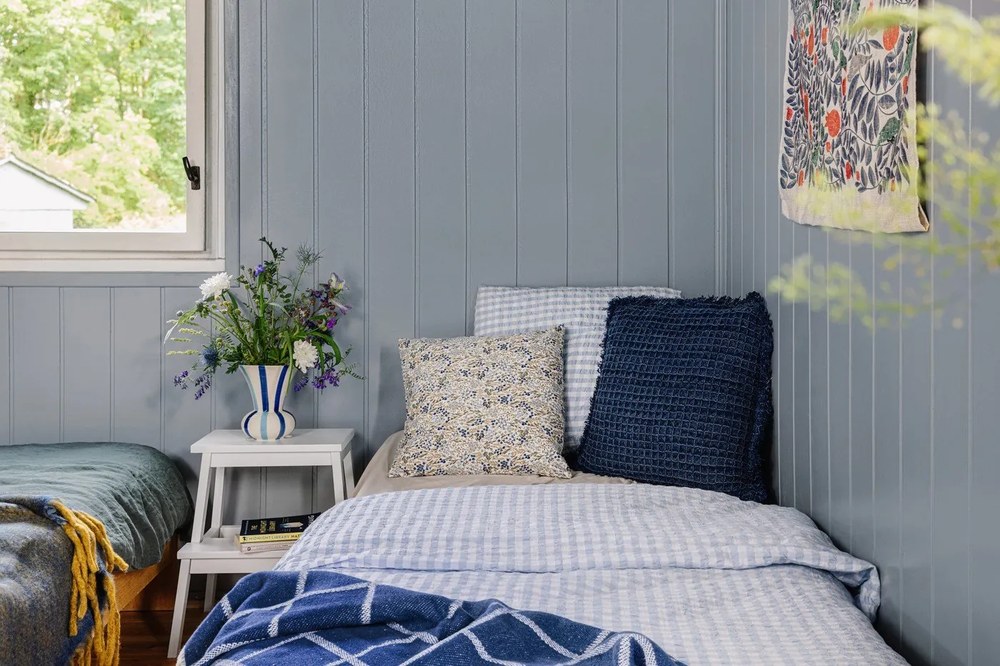 Waffle kék pamut díszpárna, 45 x 45 cm - Tiseco Home Studio