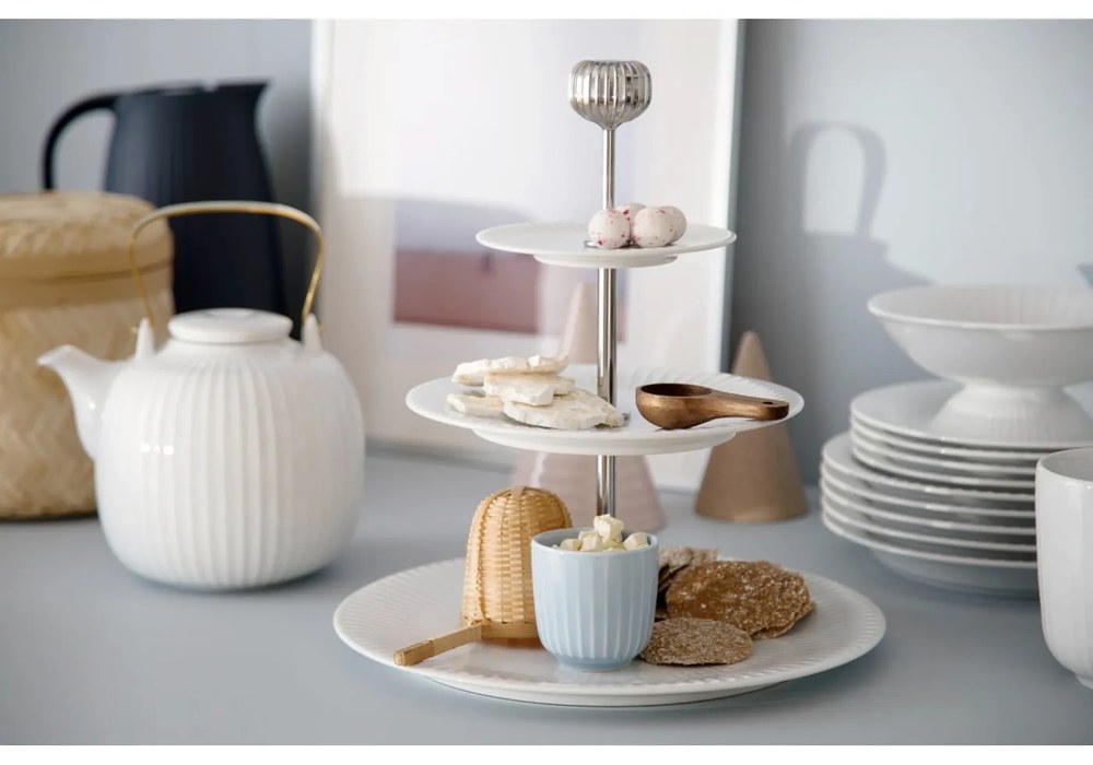 Hammershoi Etagere háromszintes fehér porcelán tálca, ⌀ 28 cm - Kähler Design