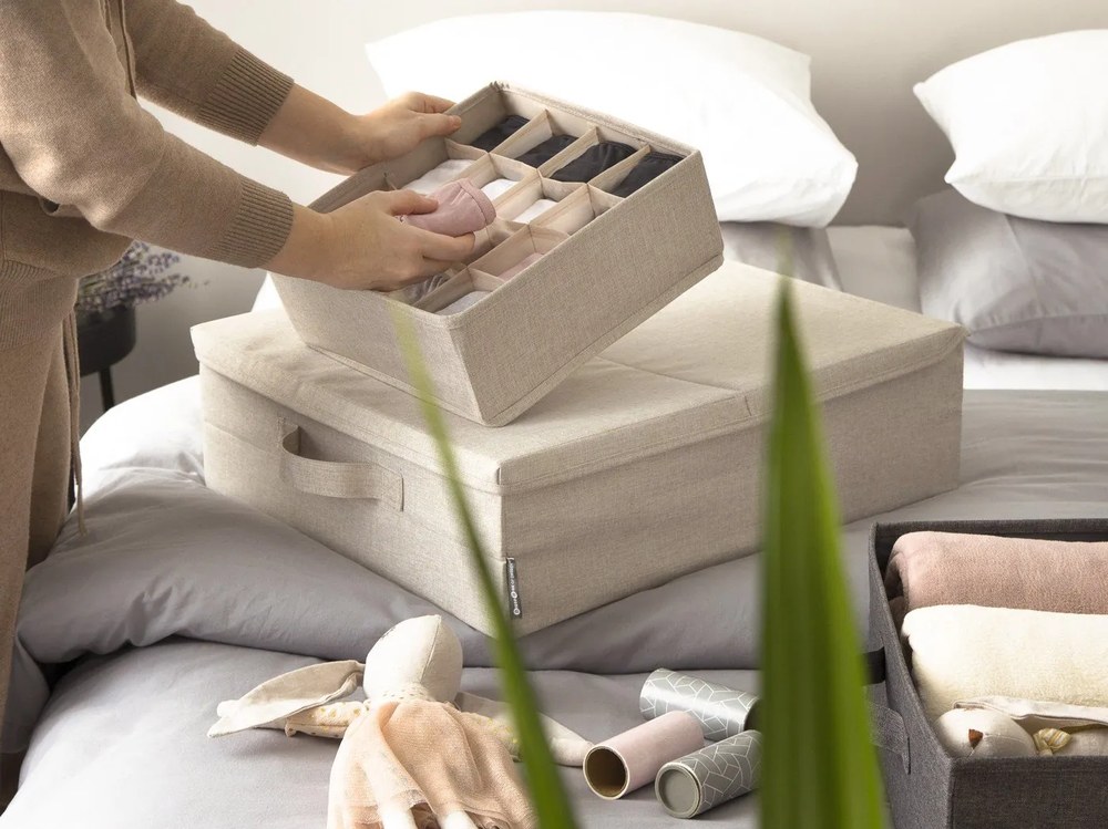 Underbed bézs tárolódoboz - Bigso Box of Sweden