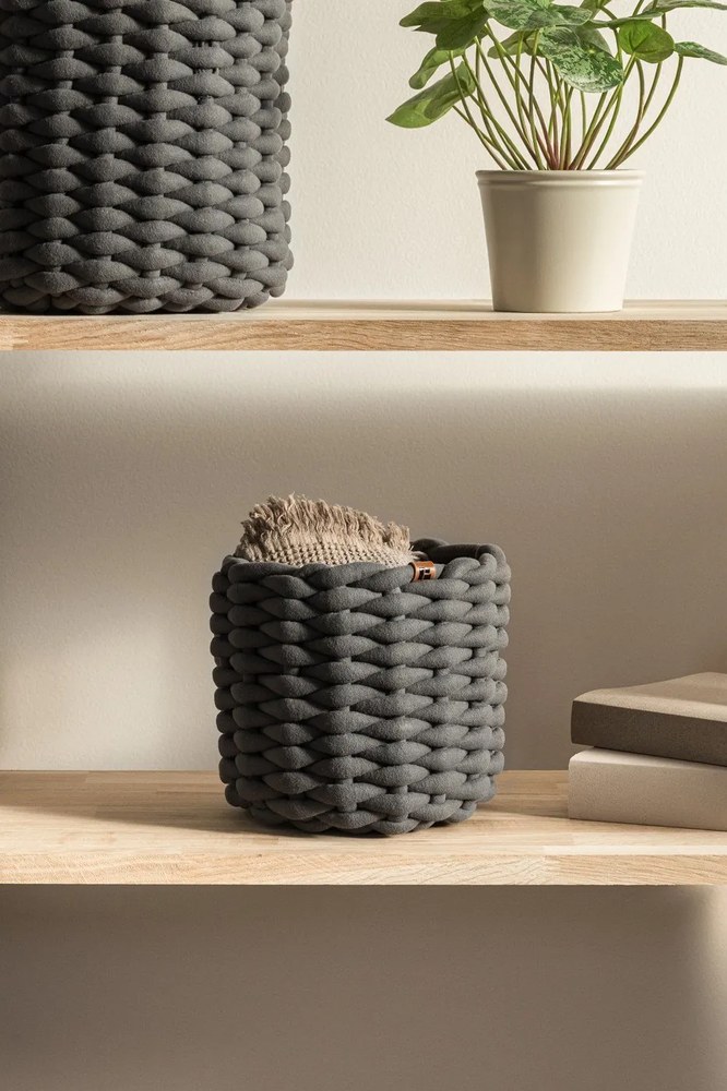 Textil tárolókosár ø 25x25 cm Peach Skin Round M – Bigso