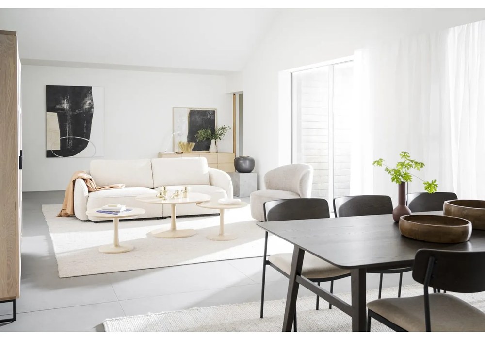 Krémszínű-sötétbarna étkezőszék szett 2 db-os Maymont – Rowico