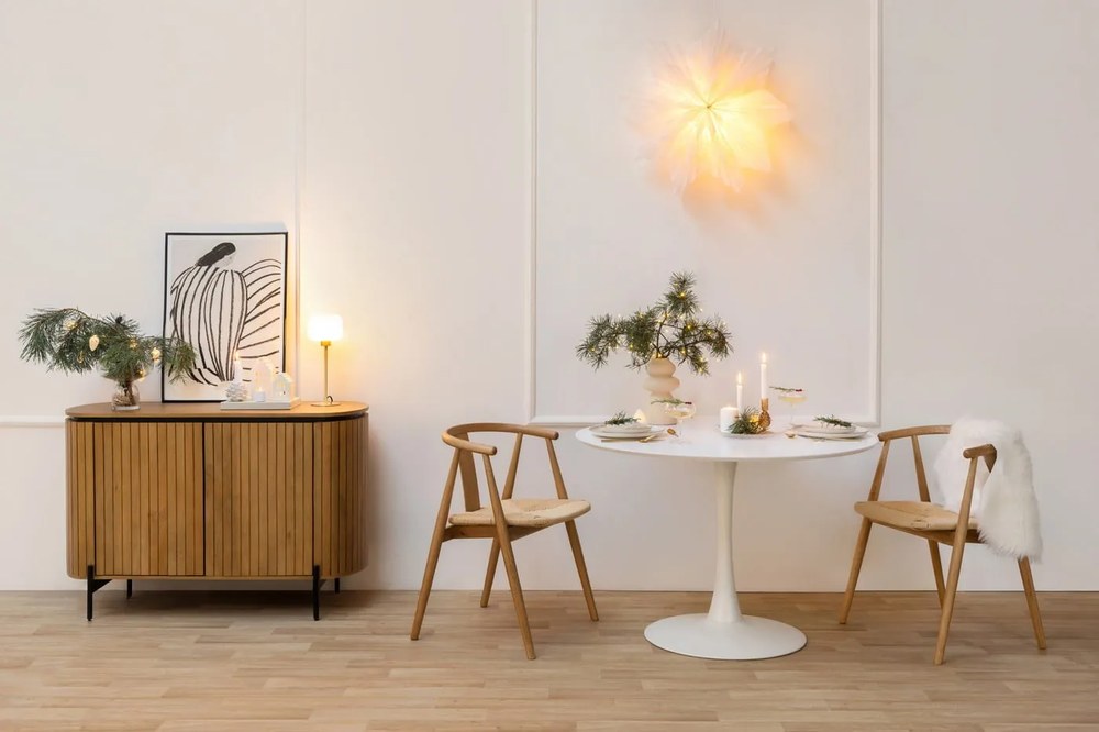 Natúr színű mangófa alacsony komód 120x80 cm Licia – Kave Home