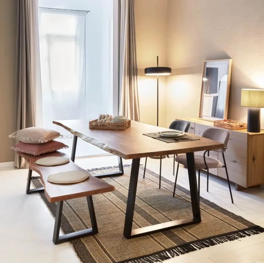 Fekete-natúr színű kétoldalas tengerifű szőnyeg 200x300 cm Brunilda – Kave Home