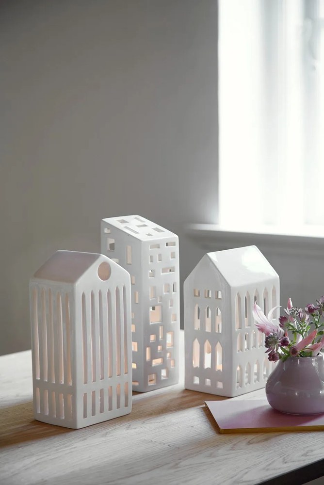 Urbania Lighthouse Church fehér kerámia gyertyatartó - Kähler Design