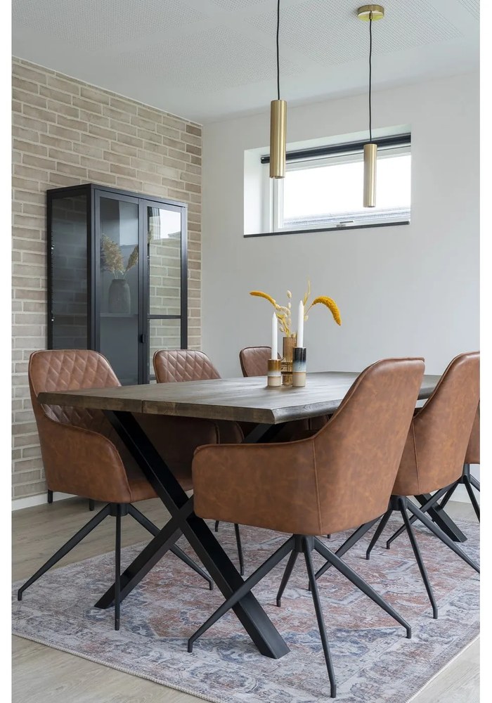 Fekete fém tálalószekrény 80x175 cm Brisbane – House Nordic