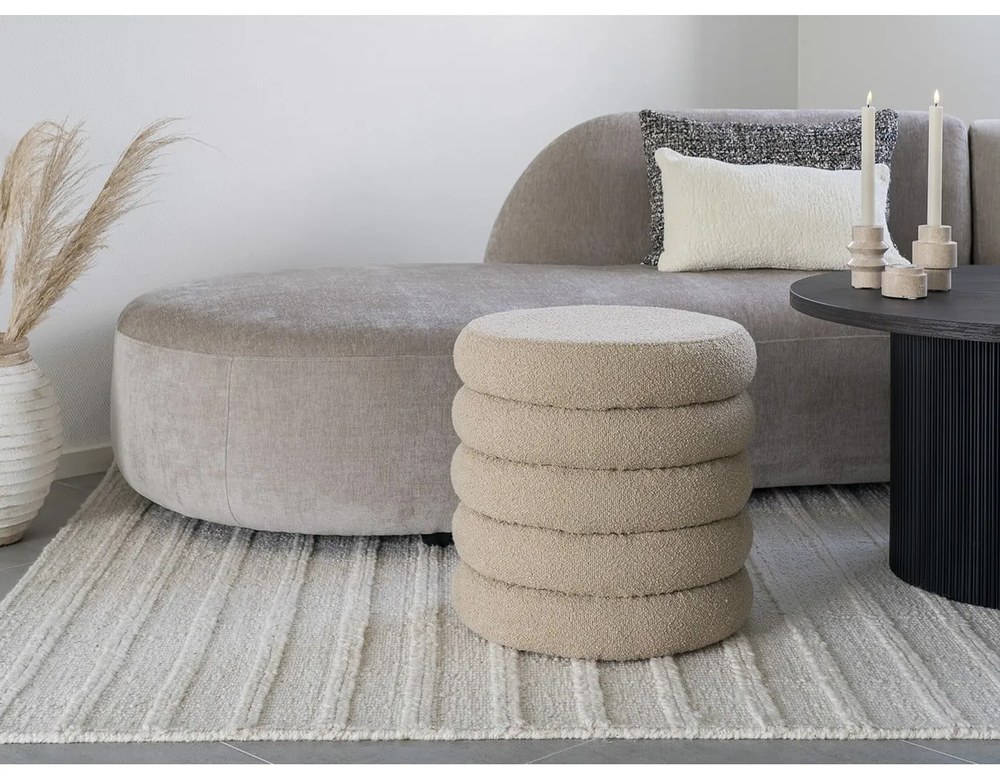 Bézs buklé puff Brooklyn – House Nordic