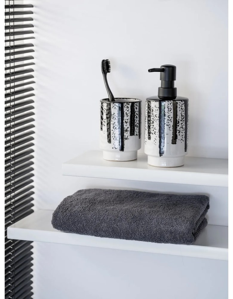 Fekete-fehér kerámia szappanadagoló 340 ml Subiza – Wenko