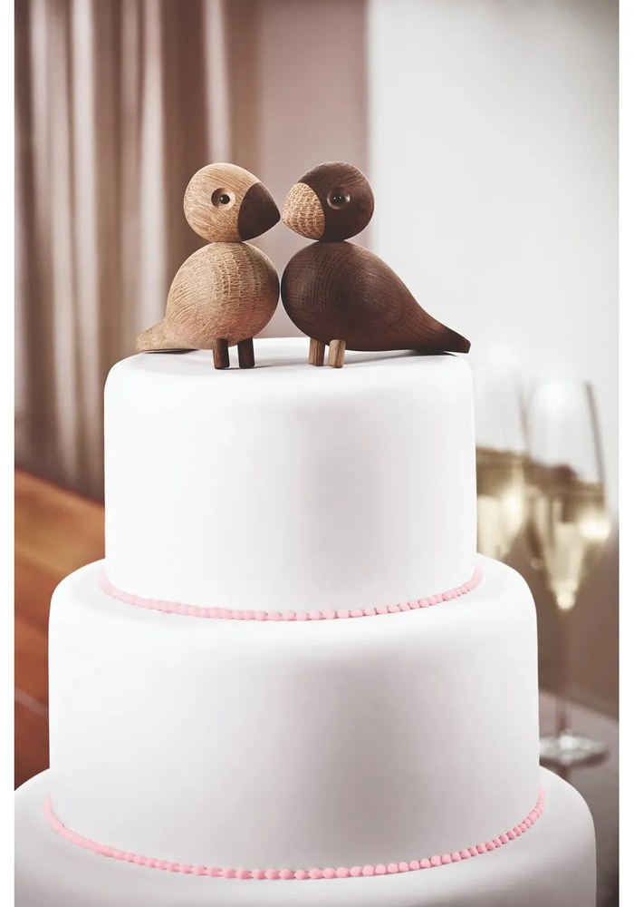 Bojesen Denmark Lovebirds 2 db dekorációs figura tömör tölgyfából - Kay