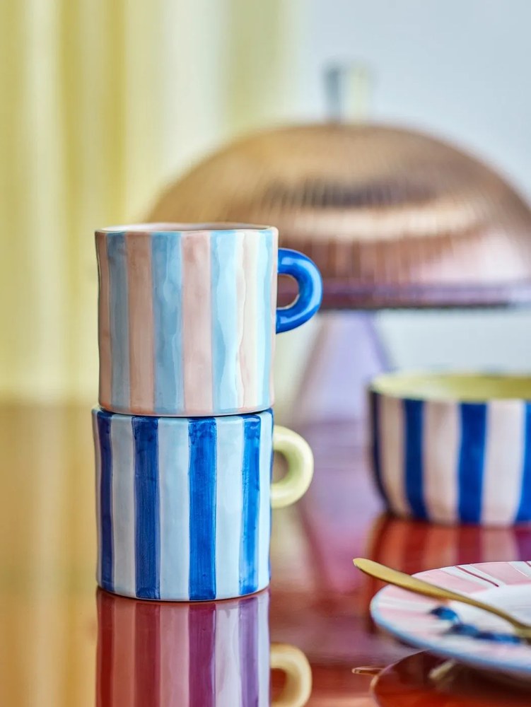 Sárga-kék kerámia tálka szett 4 db-os 300 ml Phoenix – Bloomingville