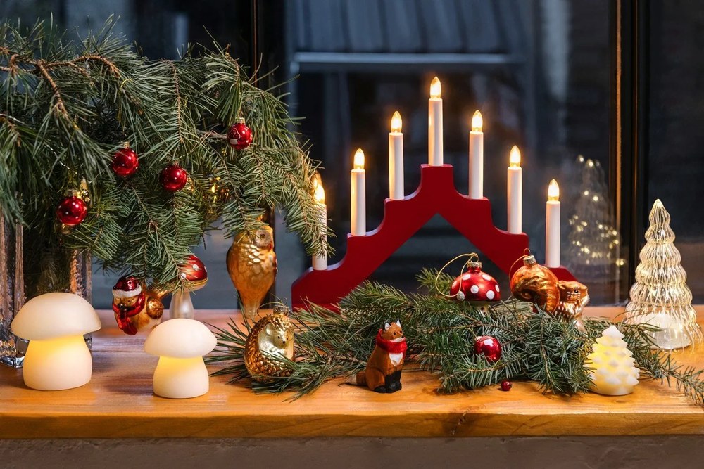 Fehér karácsonyi fénydekoráció 2 db-os ø 9 cm Elvina – Sirius