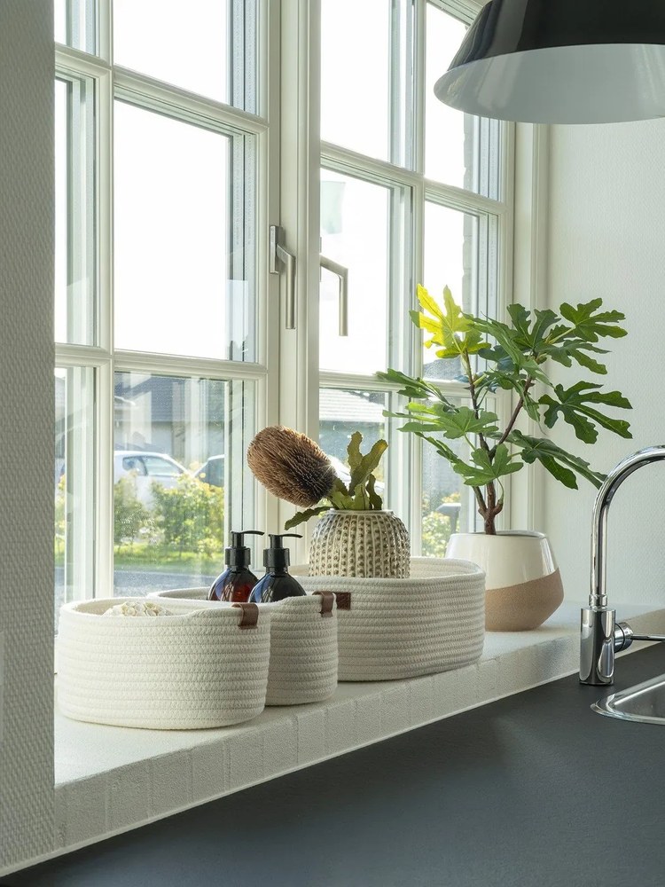 Fürdőszobai textil tárolókosár szett 3 db-os 35x25x13 cm Jarana – House Nordic