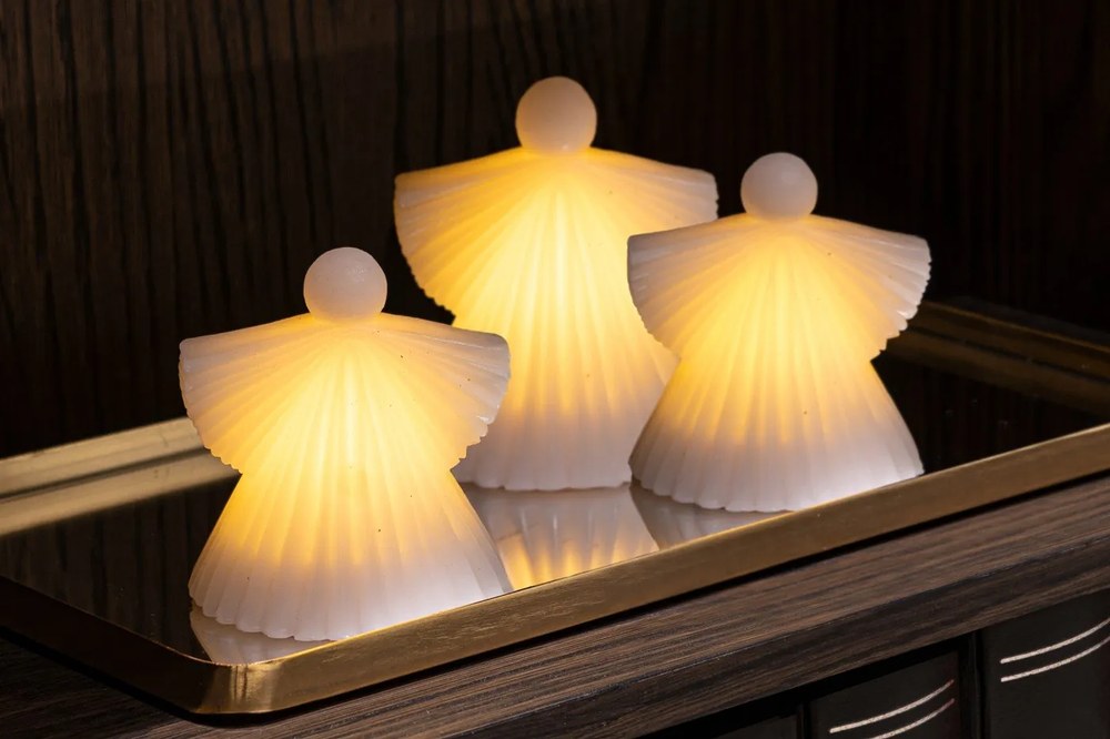 Fehér fénydekoráció készlet 2 db-os ø 9 cm Asta – Sirius